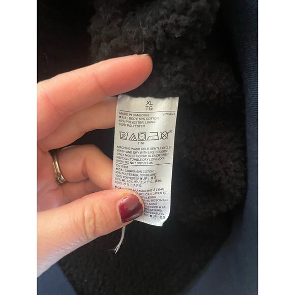 Banana Republic Men's Full Zip Classic Eco Hoodie Long Sleeve Navy Size XL - Picture 4 of 5